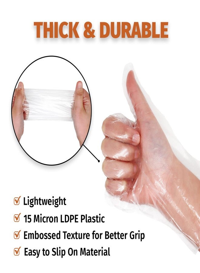 GORILLA SUPPLY 500 BPA Free Premium Disposable Gloves Poly PE LDPE Plastic for Kitchen Food Handling Food Prep Latex & Powder Free (500 Count, Medium) - Image 3
